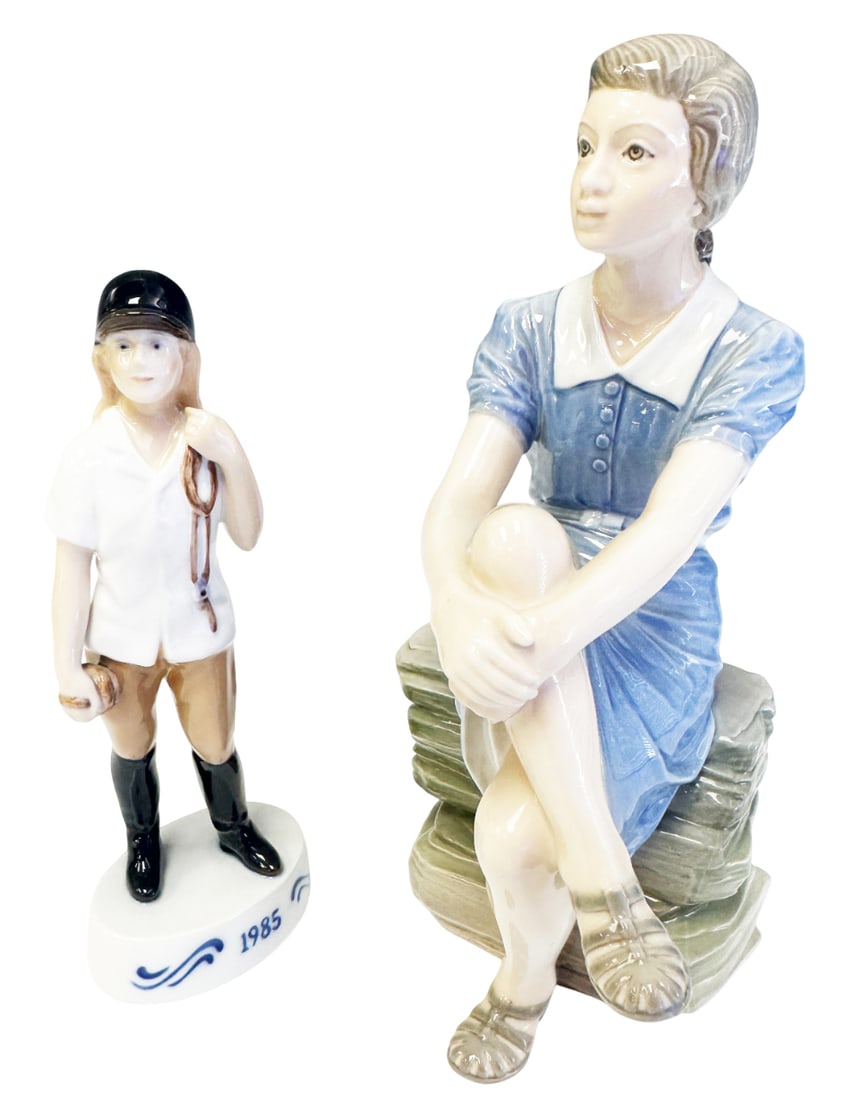 LOT OF (2) ROYAL COPENHAGEN PORCELAIN FIGURINES: Height- 9 1/4"- 12" Third party shipping only for this lot