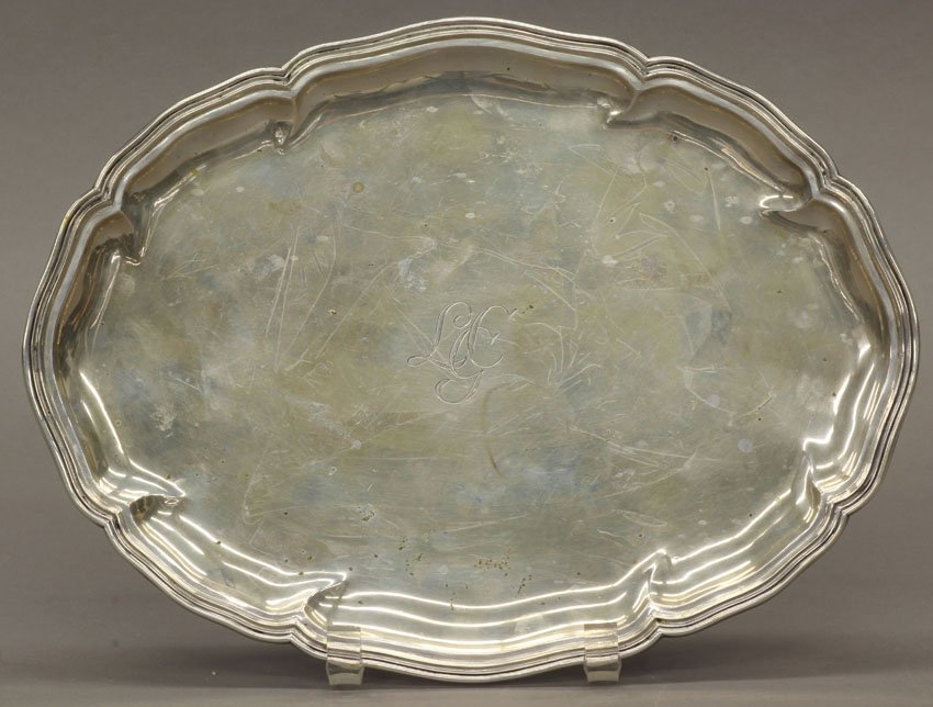 CONTINENTAL .800 SERVING TRAY length- 12" weight- : CONTINENTAL .800 SERVING TRAY length- 12" weight- 13.8 troy oz.