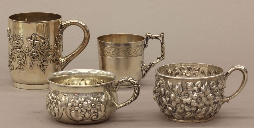 LOT OF (4) VICTORIAN STERLING SILVER CUPS weight- : LOT OF (4) VICTORIAN STERLING SILVER CUPS weight- 13.5 troy oz.