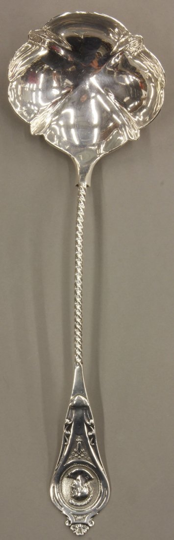 VICTORIAN STERLING SILVER LADLE length- 12 1/2" we: VICTORIAN STERLING SILVER LADLE length- 12 1/2" weight- 4 troy oz.