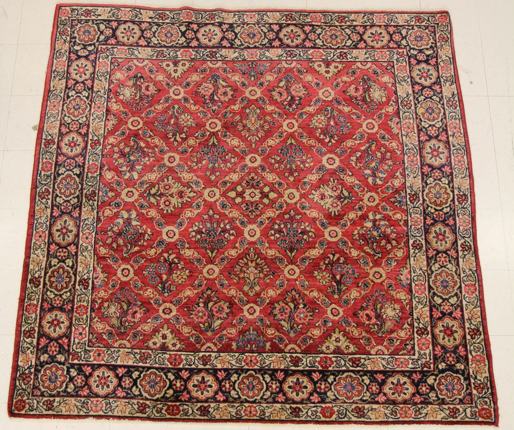 ESTATE SAROUK AREA CARPET overall- 83" x 83": ESTATE SAROUK AREA CARPET overall- 83" x 83"