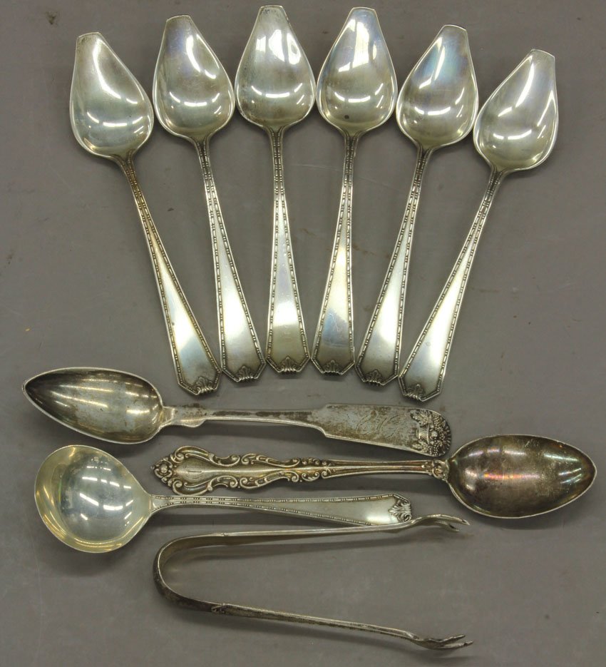 LOT OF (10) STERLING SILVER ITEMS weight- 6 troy : LOT OF (10) STERLING SILVER ITEMS weight- 6 troy oz