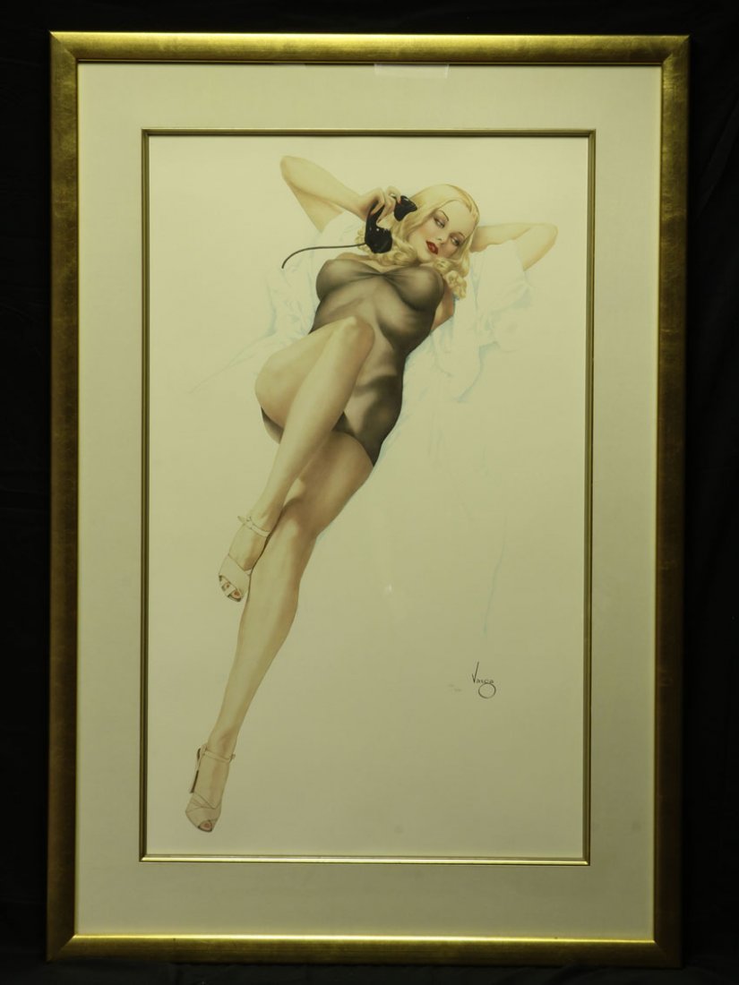 VARGAS LITHOGRAPH framed sight- 24" x 28" : VARGAS LITHOGRAPH framed sight- 24" x 28"