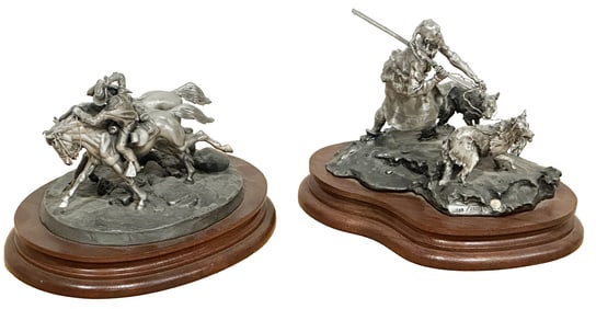 MICHAEL BOYETT, (2) PEWTER STATUES