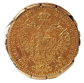 14KT GOLD RING SET W/ 1915 GOLD COIN