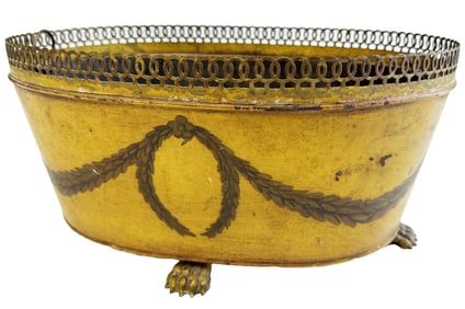 ENGLISH TOLE OVAL JARDINIERE CA. 1800'S