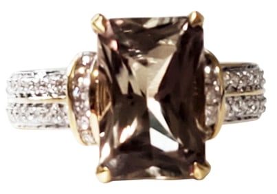 LADYS 4.80 CTS. CSARTIE & DIAMOND 18KT RING