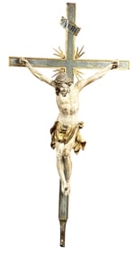 ANTIQUE 1800'S  CHRIST ON CROSS CRUCIFIX
