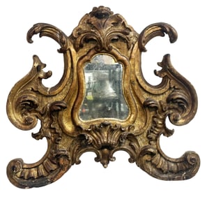 ANTIQUE 1800'S GOLD LEAF WALL MIRROR