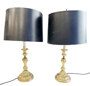 FRENCH LOUIS XV ORMULU CANDLESTICKS/LAMPS