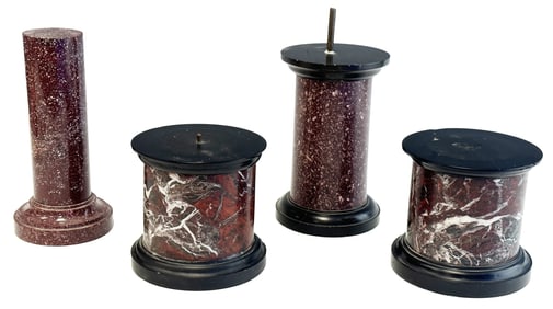 GROUPING OF (4) ITALIAN MARBLE PEDESTALS