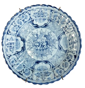 DELFT 18TH C. BLUE & WHITE PLATE