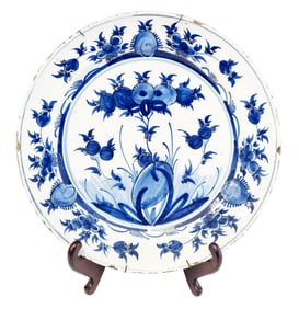 DELFT 18TH C. BLUE & WHITE CHARGER