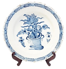 DELFT 18TH C. BLUE & WHITE CHARGER