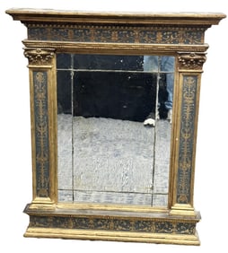 VENTIAN STYLE PAINTED CARVED WALL MIRROR