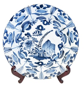 DELFT 18TH C. BLUE & WHITE CHARGER
