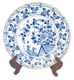 DELFT 18TH C. BLUE & WHITE CHARGER