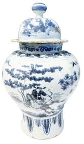DELFT FAYENCE 17TH C. BALUSTER SHAPED URN