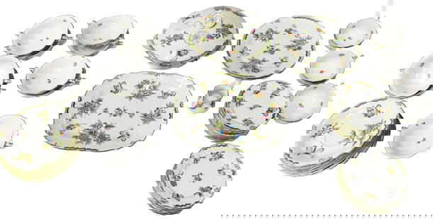 HENREND PORCELAIN CHINA TEA SERVICE: Total- 45 pcs. Third party shipping only for this lot