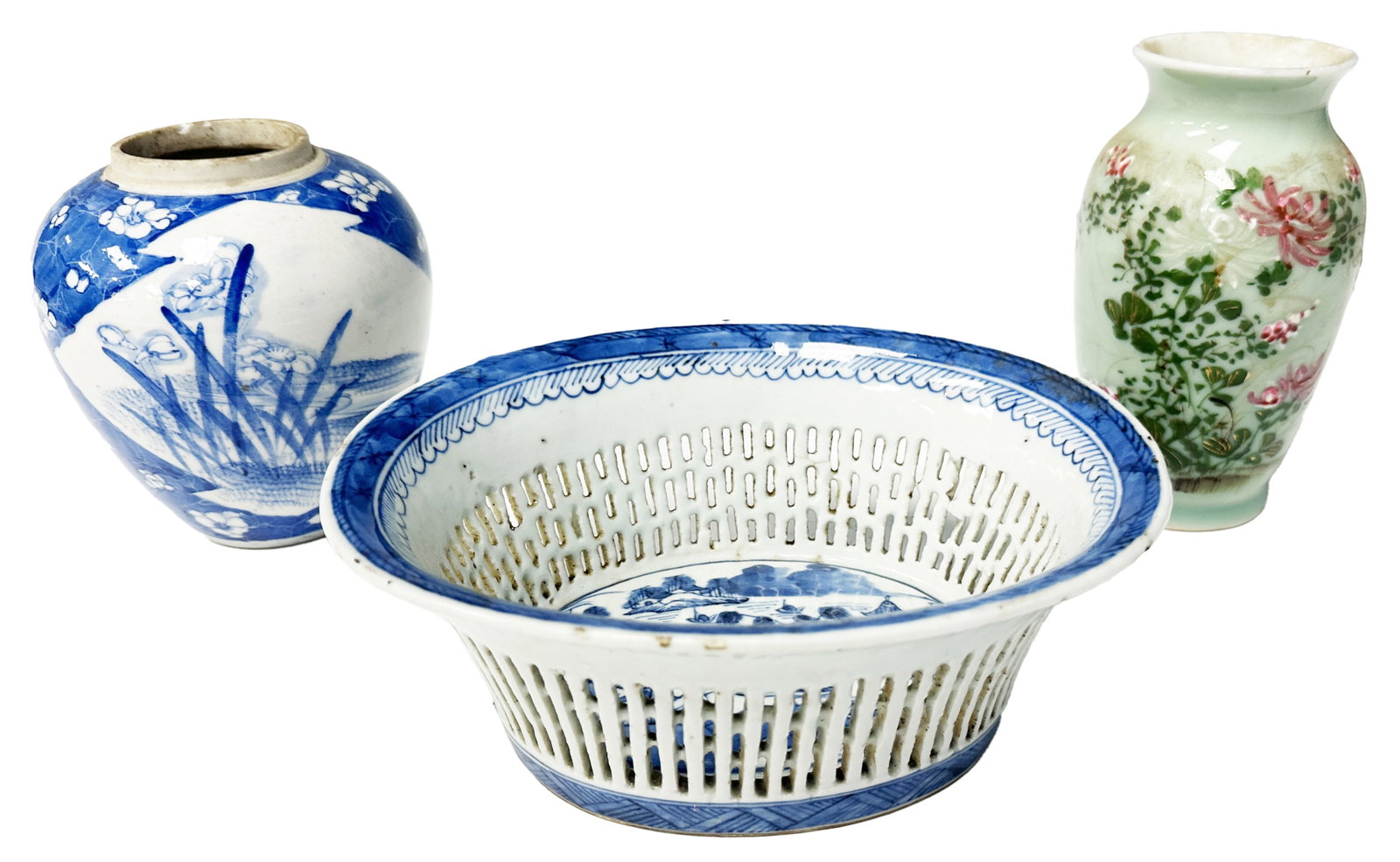 LOT OF (3) PCS. OF ASIAN POTTERY (1 of 3)