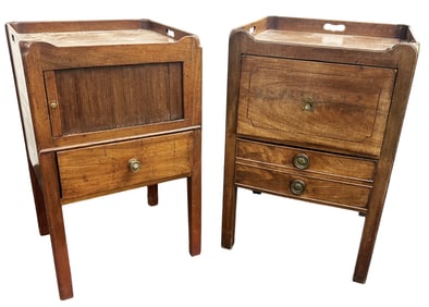 MAHOGANY 18TH-19 C. TRAY TOP COMMODES