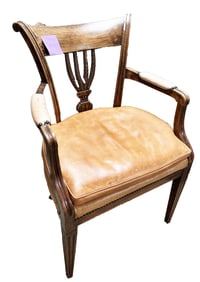 EARLY 19TH C. FRENCH WALNUT ARM CHAIR