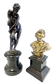 LOT OF (2) CLASSICAL BRONZE BUSTS