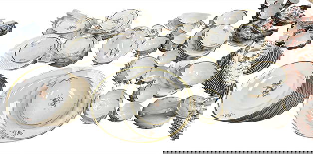 ROYAL COPENHAGEN CROWN ROSE DINNER SERVICE: Total- 78 pcs. Third party shipping only for this lot