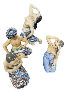ROYAL COPENHAGEN PORCELAIN FIGURINES-LOT OF (4): Third party shipping only for this lot