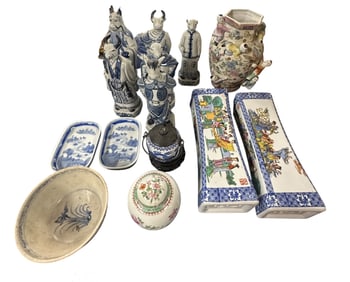 LOT OF VINTAGE ASIAN PORCELAIN, STATUES