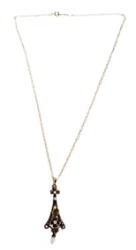 LADYS 14KT NECKLACE W/ PEARL
