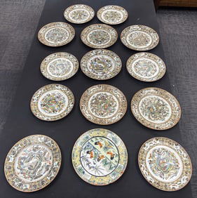 LOT OF (14) VINTAGE CHINESE PAINTED PLATES