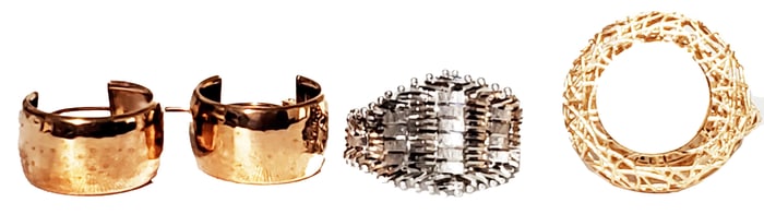 LOT (3) PCS. 14KT LADYS RINGS, EARRINGS