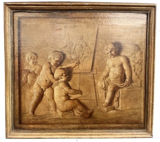 ALLEGORICAL 18TH C. PAINTING OIL ON CANVAS