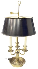 ENGLISH BRASS (3) LIGHT TABLE LAMP, CA. 19TH C.