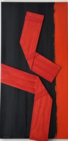 RIKIZO FUKAO (B.1946) MIXED MEDIA OIL ON CANVAS