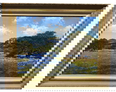 WILLIAM SLAUGHTER (1923-2003) OIL ON CANVAS: Texas Bluebonnets Sight- 30" x 40" Overall- 40" x 50" Third party shipping only for this lot
