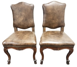 PAIR OF FRENCH 18TH C. WALNUT SIDE CHAIRS