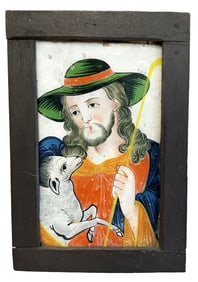 GERMAN PAINTING ON GLASS, CA. 19TH C.