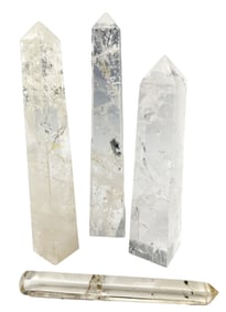 GROUPING OF (4) VINTAGE CRYSTAL OBELISQUES