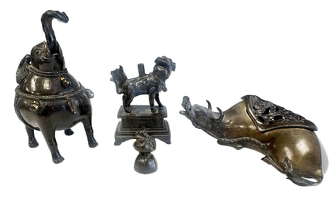 LOT OF (4) JAPANESE 18TH C. INCENSE BURNERS, OTHER