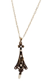 LADYS 14KT NECKLACE W/ PEARL