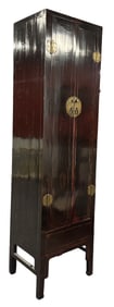 CHINESE LACQUERED TALL CABINET, 19TH C.