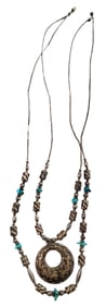 NATIVE AMERICAN SILVER NECKLACES, LOT OF (2)