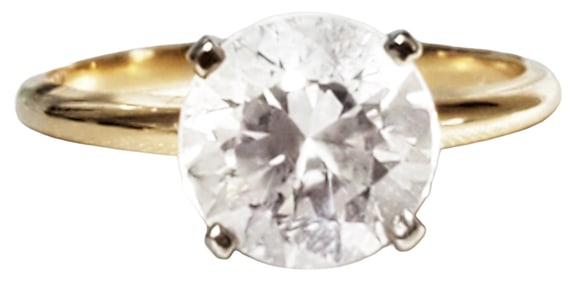14KT Y.G. RING W/ .30 CTS. DIAMOND CENTER STONE