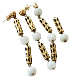 LADYS 14KT JADE EARRINGS W/ ASSOCIATED PCS.