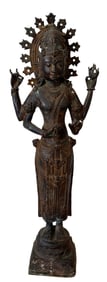 SOUTHEAST ASIAN CAST METAL STATUE OF GODESS