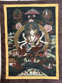 TIBETAN HANDPAINTED TANKA ON CLOTH