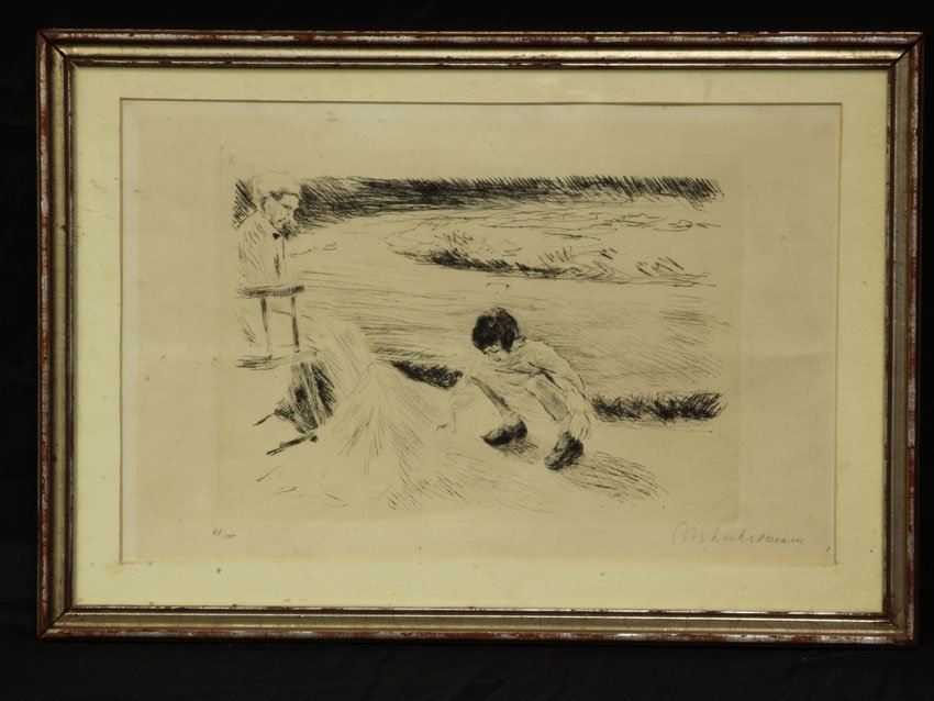 MAX LIEBERMAN, PENCIL SIGNED LITHOGRAPH sight- 8" x10": MAX LIEBERMAN, PENCIL SIGNED LITHOGRAPH sight- 8" x10" numbered 68/100