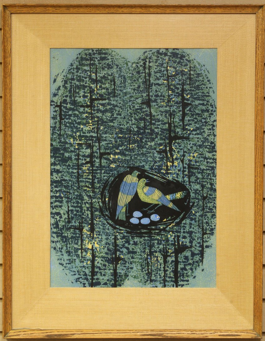 TAMAMI SHIMA, Woodblock print sight- 15" x 21": TAMAMI SHIMA, Woodblock print sight- 15" x 21"